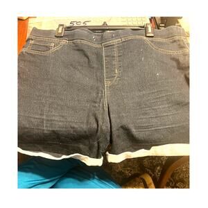 LEI dark blue women’s 1x shorts Stretchy Retro Rolled Cuff Plus Size Soft Comfy